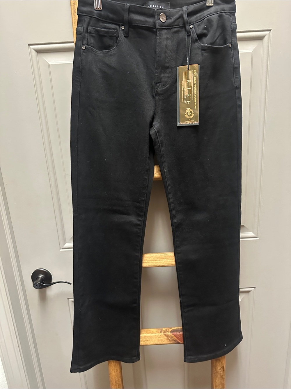 Black Straight-Leg Women’s Jeans by Aiden James